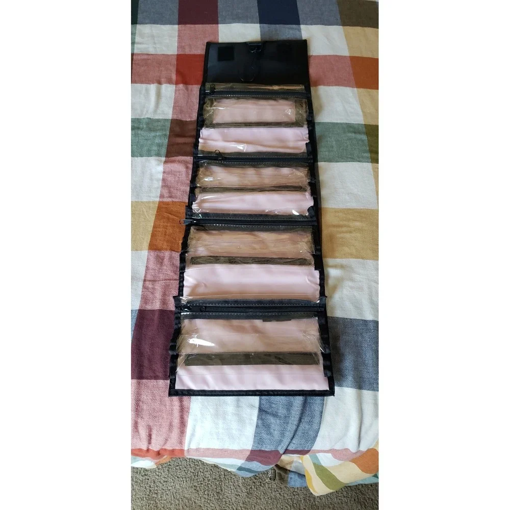 Mary Kay Travel Roll Up Bag Black Pink Hanging Cosmetic Makeup Organizer Case